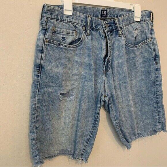 Gap Distressed DIY Jorts Denim Shorts Cut Offs MENS SIZE 32 - Picture 7 of 7